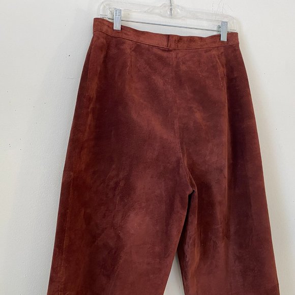 Lord & Taylor Suede Pants Trousers Rust Orange Brown vintage fits size 10-12 - Picture 6 of 14